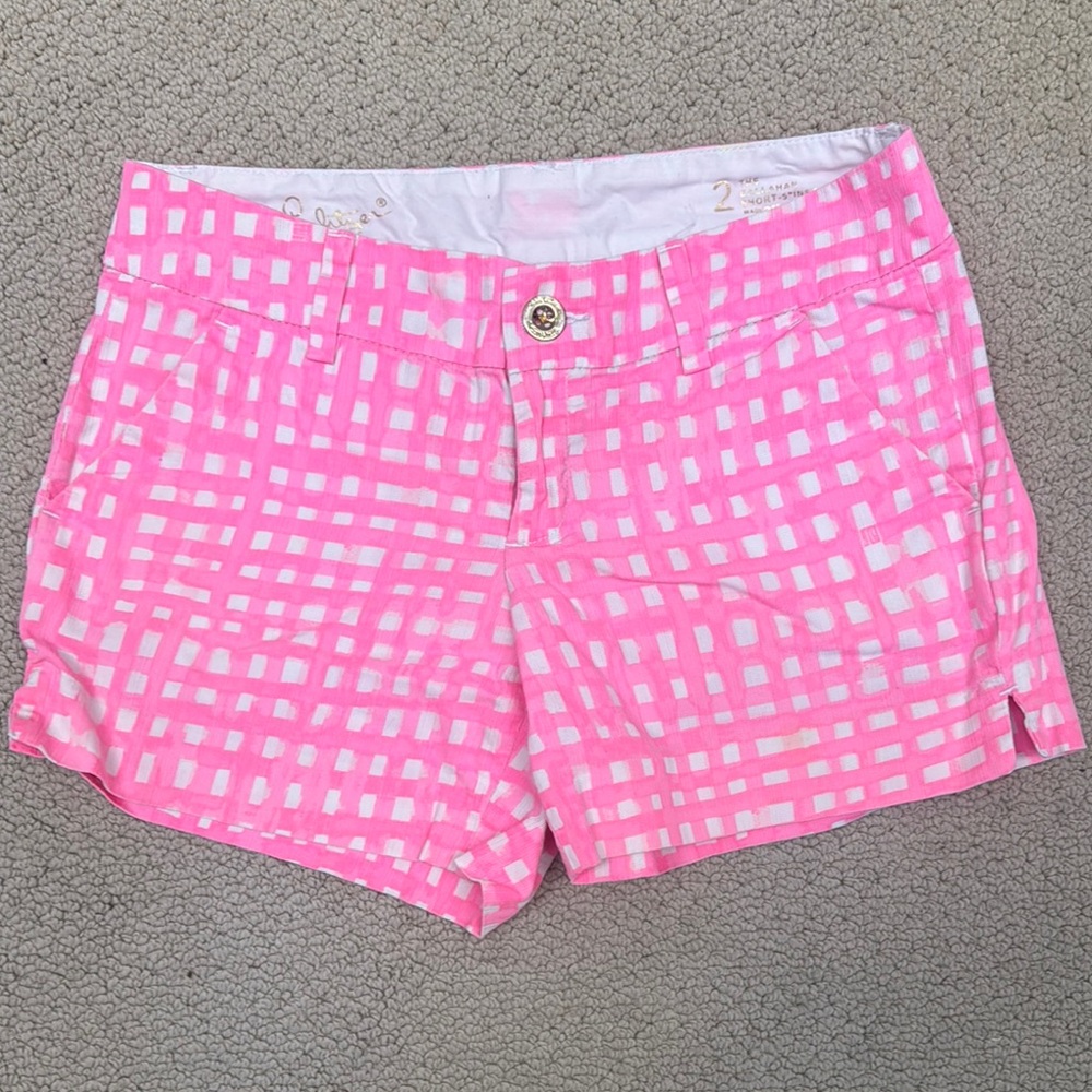 Lilly Pulitzer Pink and White Bermuda Shorts
